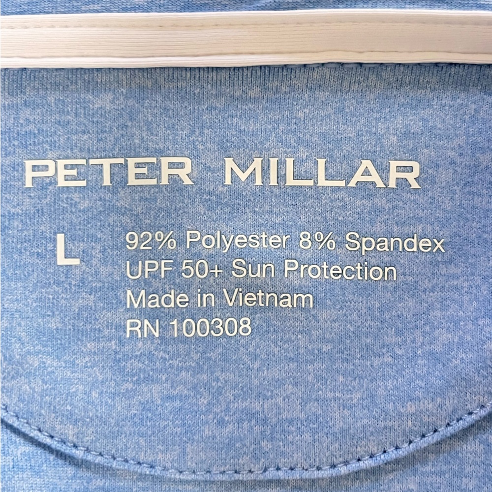 Peter Millar KALOS Golf Women's Perth Melange Raglan-Sleeve 1/4 Zip Blue Size L - Picture 10 of 13